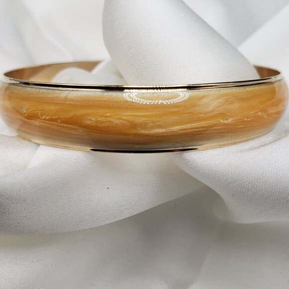 Avon Jewelry - Vintage Gold Tone Minimalist Bangle Bracelet by Avon, L, 9.5 inches
